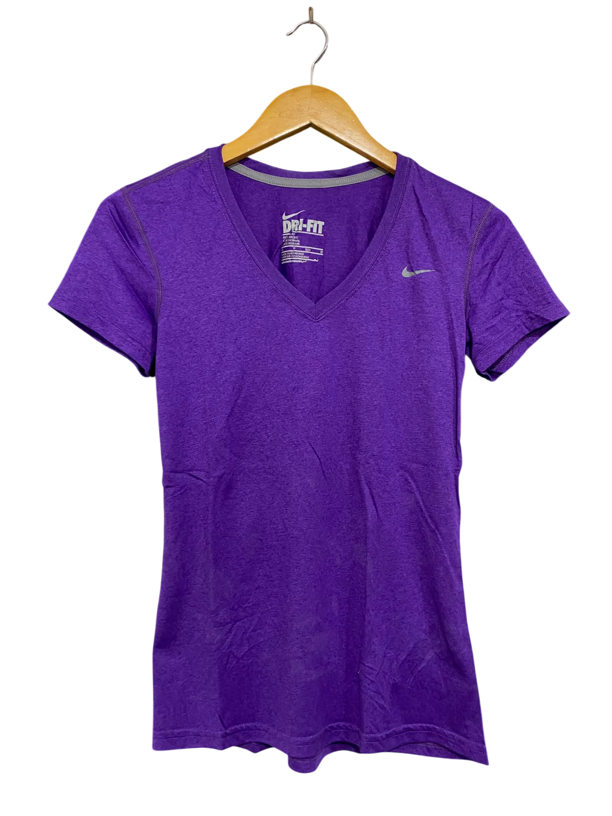 NIKE |XS| BUST 15| A38| PURPLE HEATHER DRI-FIT V-NECK ATHLETIC T-SHIRT