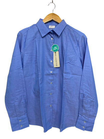 BIZ COLLECTION |M| BUST 19| A38| PERIWINKLE BLUE LONG-SLEEVE BUTTON-DOWN SHIRT
