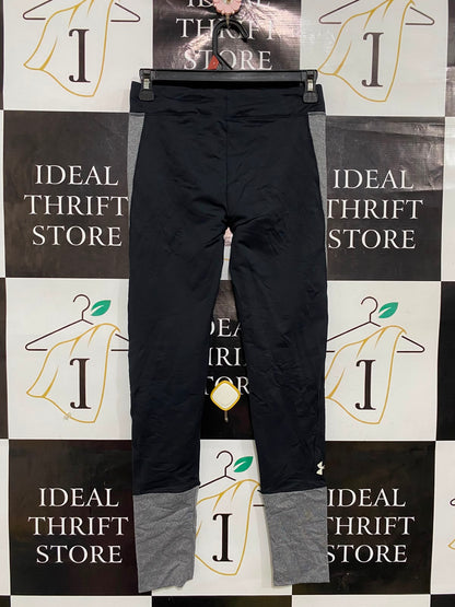 UNDER ARMOUR |XS| WAIST 24| A38| BLACK & GREY COLORBLOCK PERFORMANCE LEGGINGS