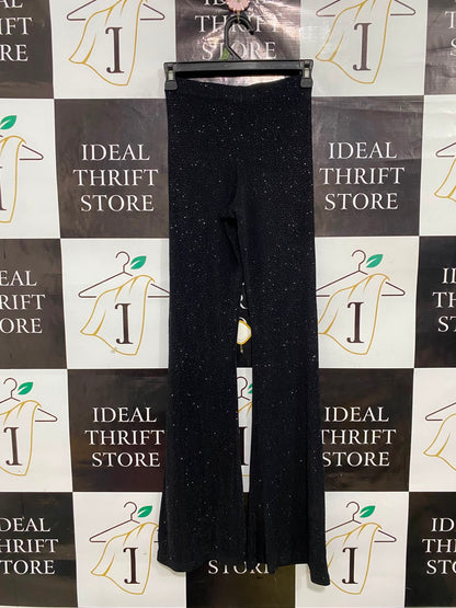 URBAN |XS| WAIST 22| A38| BLACK SPARKLE SHIMMER HIGH-WAIST WIDE-LEG LOUNGE PANTS