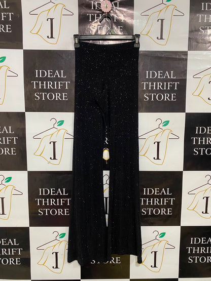 URBAN |XS| WAIST 22| A38| BLACK SPARKLE SHIMMER HIGH-WAIST WIDE-LEG LOUNGE PANTS