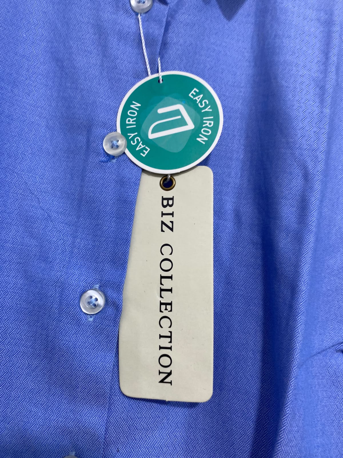 BIZ COLLECTION |M| BUST 19| A38| PERIWINKLE BLUE LONG-SLEEVE BUTTON-DOWN SHIRT