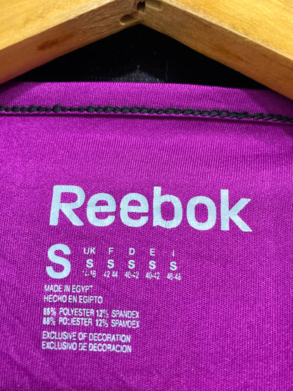 REBOOK |S| BUST 18| A38| MAGENTA PURPLE ATHLETIC PERFORMANCE CAP-SLEEVE T-SHIRT
