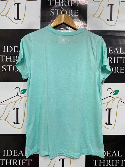 UNDER ARMOUR |L| BUST 20| A38| MINT GREEN ATHLETIC PERFORMANCE T-SHIRT