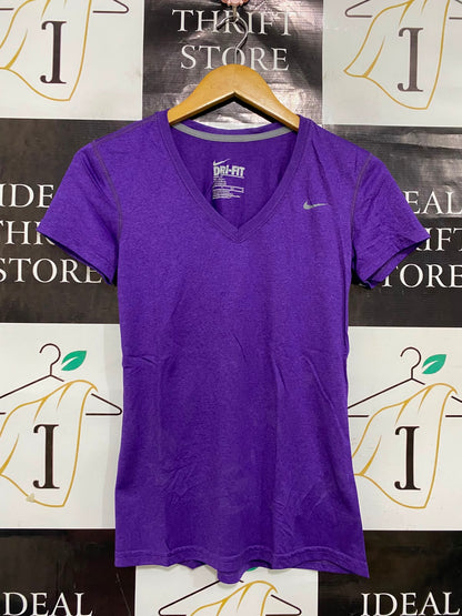NIKE |XS| BUST 15| A38| PURPLE HEATHER DRI-FIT V-NECK ATHLETIC T-SHIRT