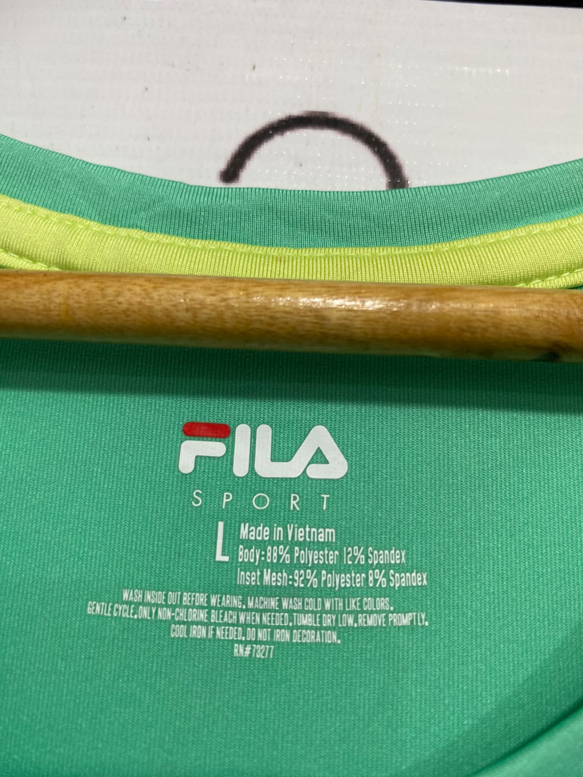 FILA |L| BUST 18| A38| MINT GREEN MESH-PANEL ATHLETIC PERFORMANCE T-SHIRT