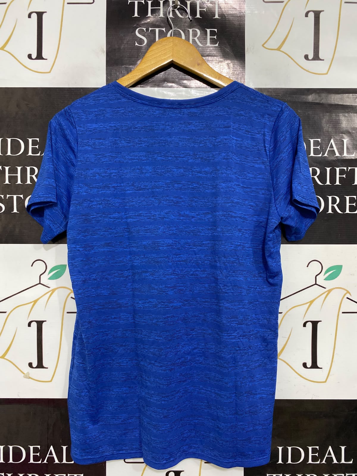 NIKE |XL| BUST 19| A38| BLUE HEATHER DRI-FIT V-NECK ATHLETIC T-SHIRT