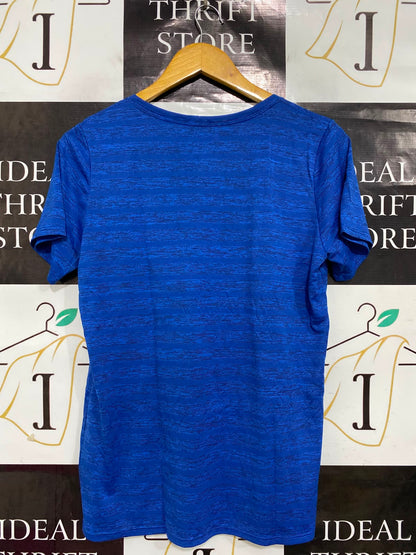 NIKE |XL| BUST 19| A38| BLUE HEATHER DRI-FIT V-NECK ATHLETIC T-SHIRT