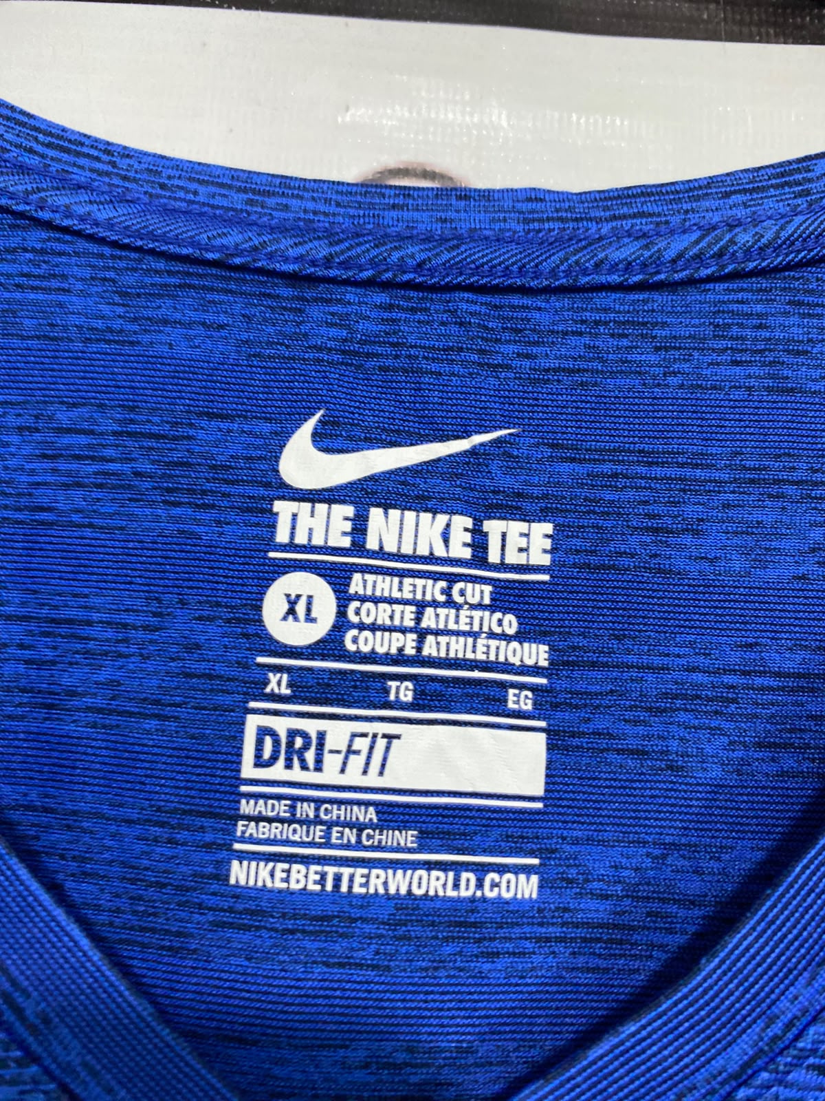 NIKE |XL| BUST 19| A38| BLUE HEATHER DRI-FIT V-NECK ATHLETIC T-SHIRT