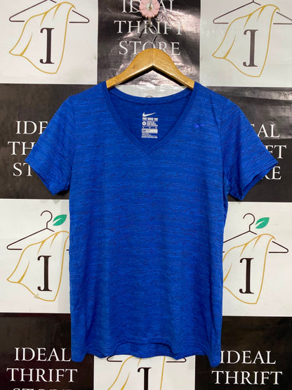 NIKE |XL| BUST 19| A38| BLUE HEATHER DRI-FIT V-NECK ATHLETIC T-SHIRT