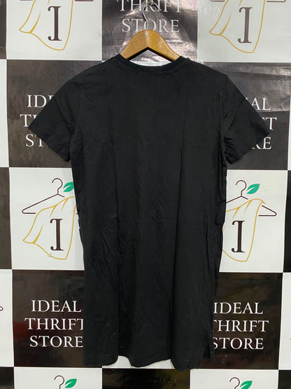 CALVIN KLEIN JEANS |M| BUST 18| A38| BLACK LOGO SHORT-SLEEVE T-SHIRT DRESS