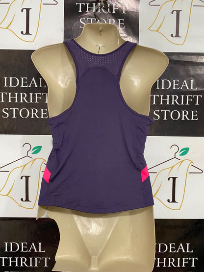 UNDER ARMOUR |M| BUST 16| A38| PURPLE & NEON PINK ATHLETIC CROP TANK TOP