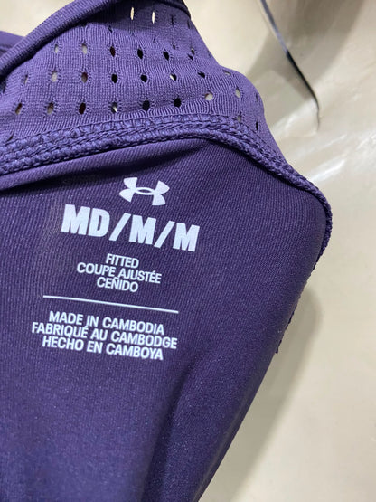 UNDER ARMOUR |M| BUST 16| A38| PURPLE & NEON PINK ATHLETIC CROP TANK TOP