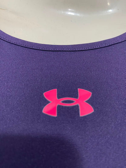 UNDER ARMOUR |M| BUST 16| A38| PURPLE & NEON PINK ATHLETIC CROP TANK TOP