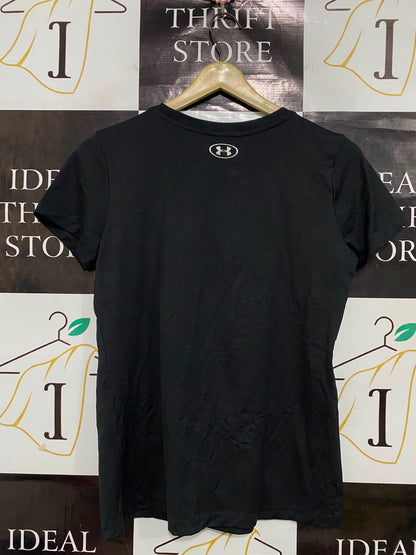 UNDER ARMOUR |S/M| BUST 18| A38| CLASSIC BLACK HEATGEAR ATHLETIC T-SHIRT