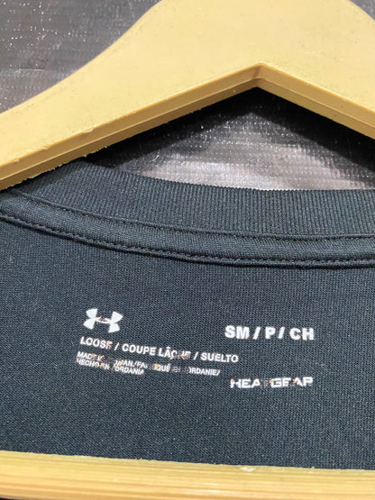 UNDER ARMOUR |S/M| BUST 18| A38| CLASSIC BLACK HEATGEAR ATHLETIC T-SHIRT