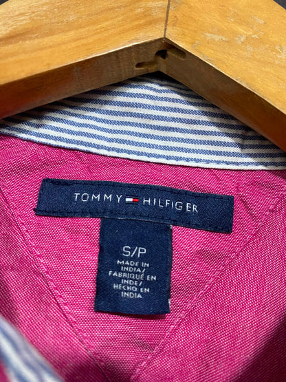 TOMMY HILFIGER |S| BUST 17| A38| HOT PINK BUTTON-DOWN LONG-SLEEVE SHIRT