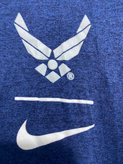 NIKE |L| BUST 20| A38| NAVY AIR FORCE BRANDED DRI-FIT V-NECK ATHLETIC T-SHIRT