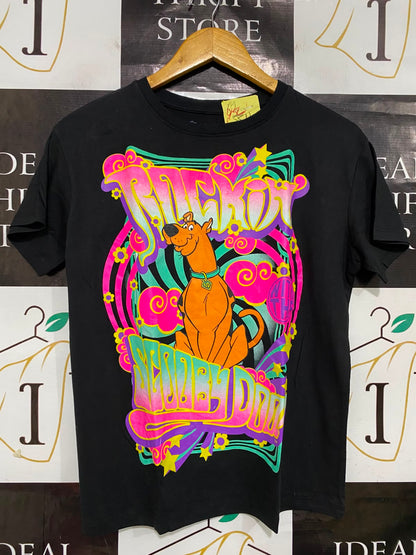 SCOOBY DOO |M| BUST 19| A38| BLACK PSYCHEDELIC GRAPHIC T-SHIRT
