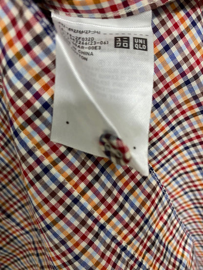 UNIQLO |XL| BUST 24| A38| INES DE LA FRESSANGE PLAID MANDARIN COLLAR TUNIC SHIRT