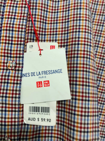 UNIQLO |XL| BUST 24| A38| INES DE LA FRESSANGE PLAID MANDARIN COLLAR TUNIC SHIRT