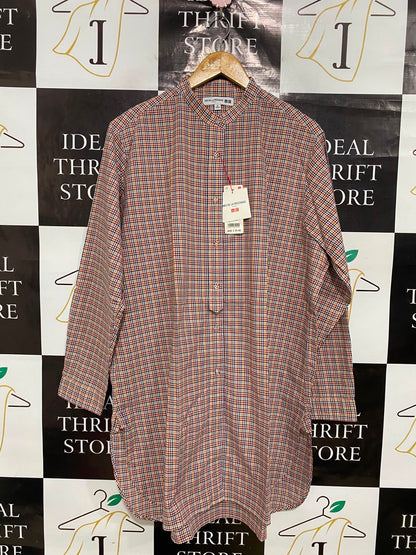UNIQLO |XL| BUST 24| A38| INES DE LA FRESSANGE PLAID MANDARIN COLLAR TUNIC SHIRT