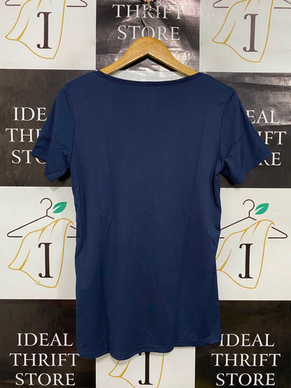 NIKE |S| BUST 17| A38| NAVY SCOOP-NECK DRI-FIT ATHLETIC T-SHIRT