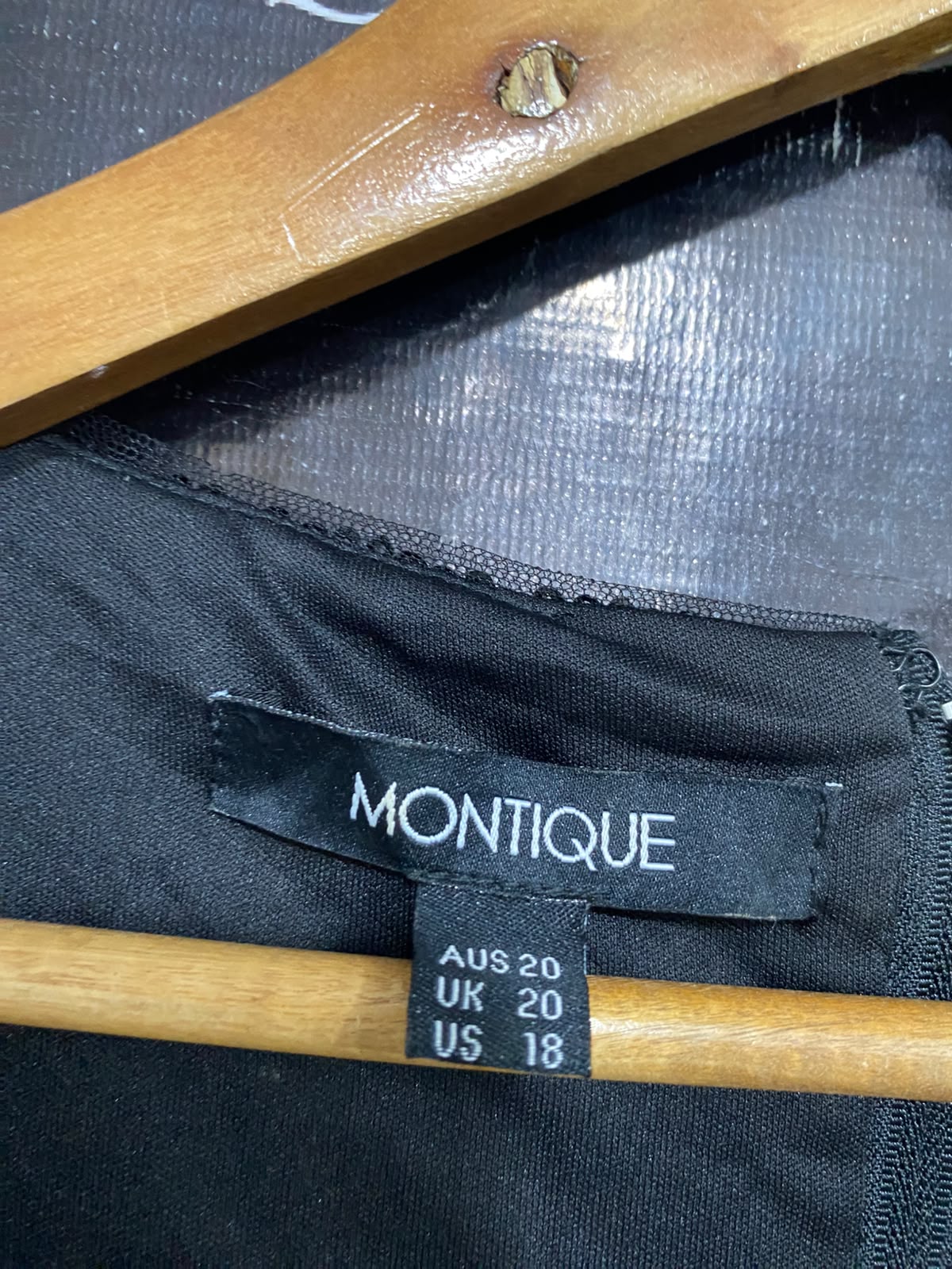 MONTIQUE |M| BUST 19| A38| BLACK SEQUIN WRAP-STYLE LONG-SLEEVE MIDI DRESS