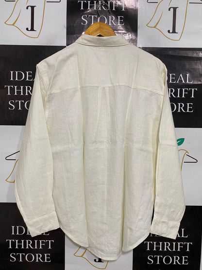 ANKO |M| BUST 22| A38| OFF-WHITE OFF-DUTY CREAM BUTTON-DOWN LONG-SLEEVE SHIRT