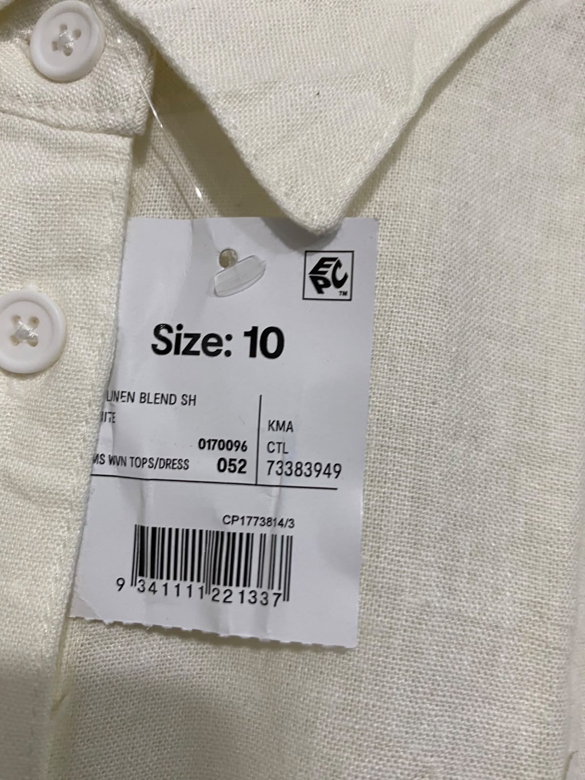 ANKO |M| BUST 22| A38| OFF-WHITE OFF-DUTY CREAM BUTTON-DOWN LONG-SLEEVE SHIRT