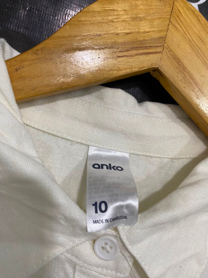 ANKO |M| BUST 22| A38| OFF-WHITE OFF-DUTY CREAM BUTTON-DOWN LONG-SLEEVE SHIRT
