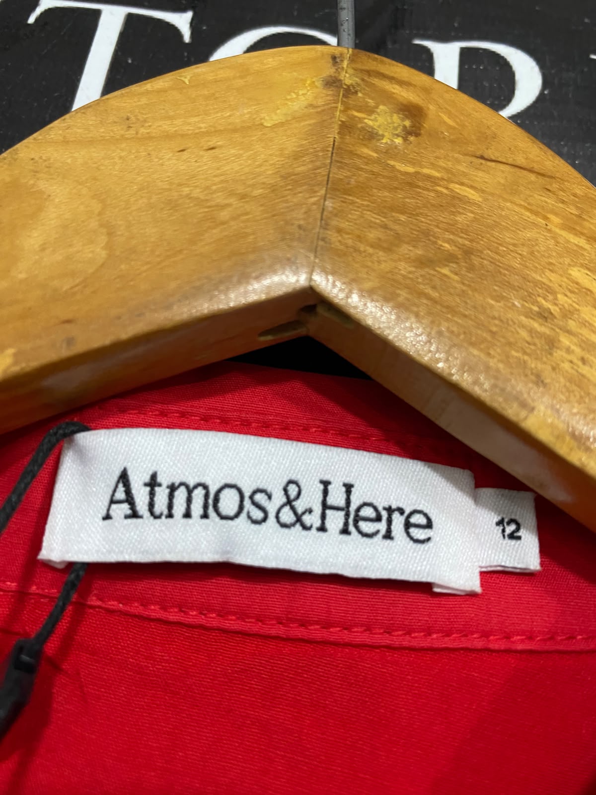 ATMOS & HERE |M| BUST 16| A38| VIBRANT RED PUFF-SLEEVE MINI DRESS