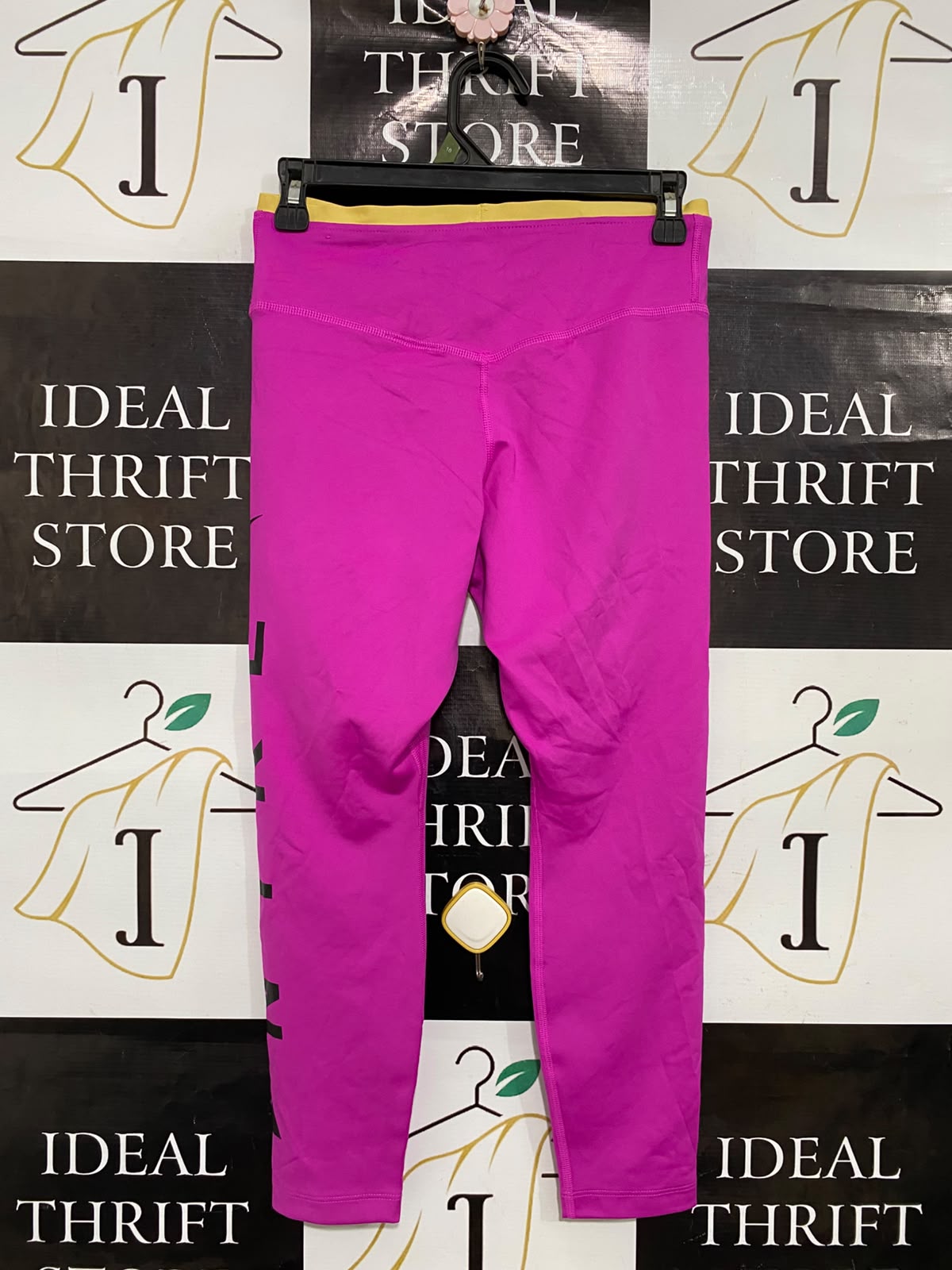 NIKE |M| WAIST 26| A37| VIBRANT MAGENTA & BLACK SIDE-LOGO ATHLETIC LEGGINGS