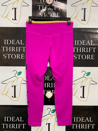 NIKE |M| WAIST 26| A37| VIBRANT MAGENTA & BLACK SIDE-LOGO ATHLETIC LEGGINGS