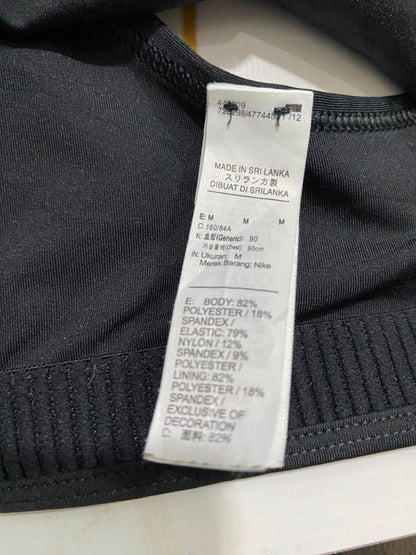 NIKE |M| BUST 13| A37| BLACK & WHITE BOLD LOGO ATHLETIC SPORTS BRA
