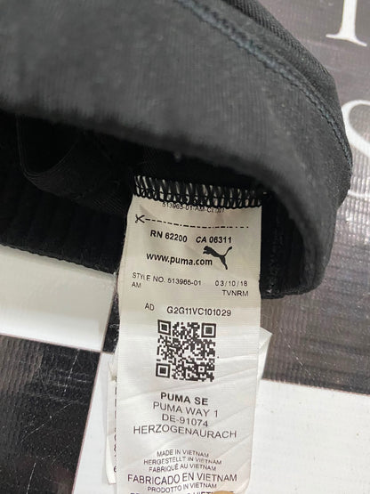 PUMA |S| BUST 12| A37| BLACK & SILVER LEAPING CAT ATHLETIC SPORTS BRA