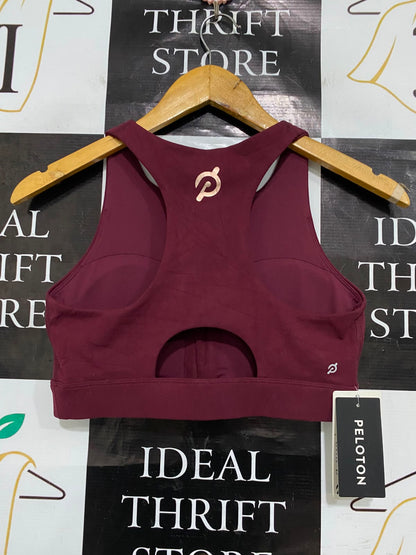 PELOTON |M| BUST 13| A37| MAROON FRONT-ZIP HIGH-NECK ATHLETIC SPORTS BRA