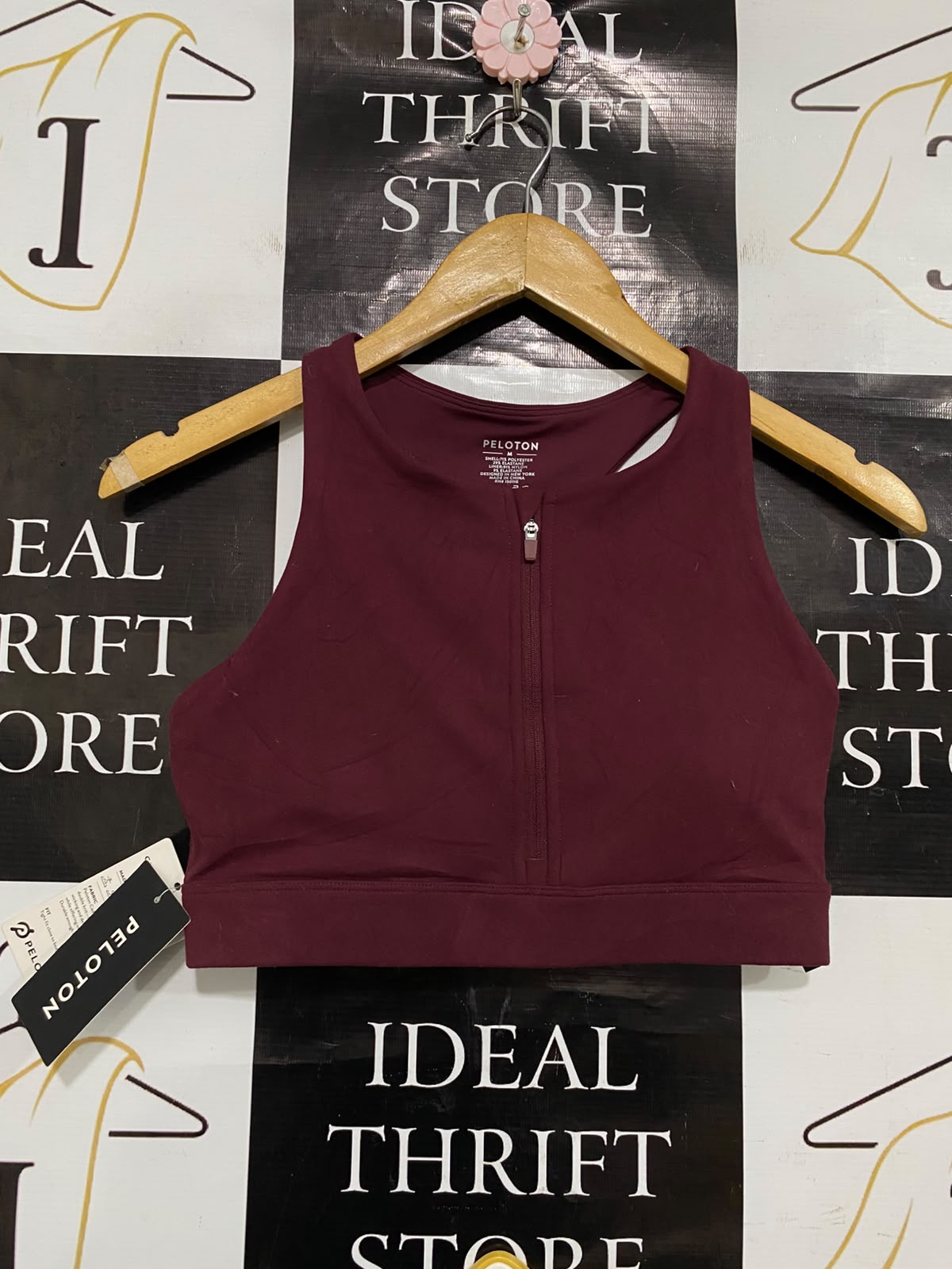 PELOTON |M| BUST 13| A37| MAROON FRONT-ZIP HIGH-NECK ATHLETIC SPORTS BRA