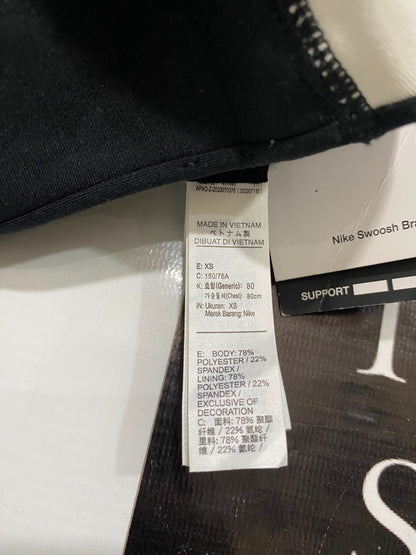 NIKE |XS| BUST 11| A37| BLACK & OFF-WHITE COLORBLOCK PATCH LOGO SPORTS BRA