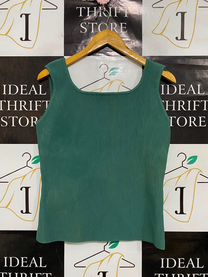 ED IT ED |M| BUST 17| A37| DUSTY SAGE RIBBED SQUARE-NECK SLEEVELESS TANK TOP