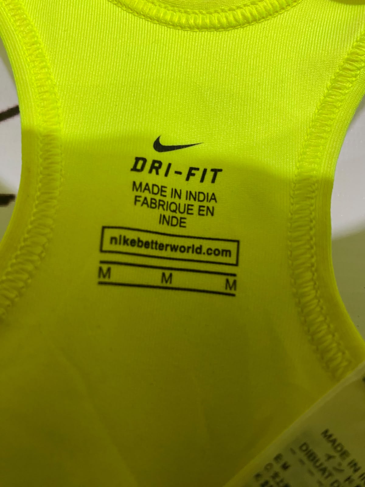 NIKE |M| BUST 13| A37| NEON LIME & BLACK BLOCK-LOGO ATHLETIC SPORTS BRA