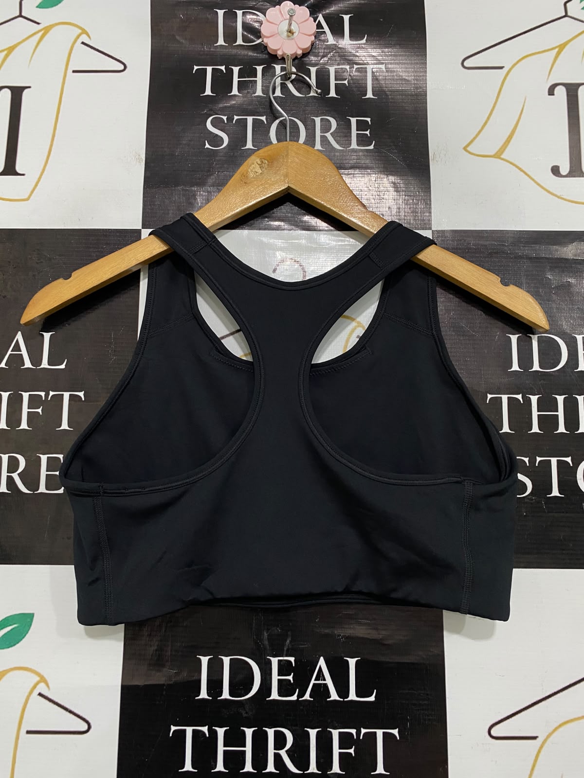 NIKE |L| BUST 14| A37| CLASSIC BLACK & WHITE SWOOSH ATHLETIC SPORTS BRA