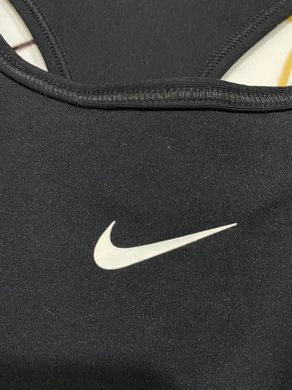 NIKE |L| BUST 14| A37| CLASSIC BLACK & WHITE SWOOSH ATHLETIC SPORTS BRA