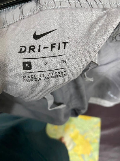 NIKE |S| WAIST 25| A37| HEATHER GREY & WHITE TRIM PERFORMANCE RUNNING SHORTS
