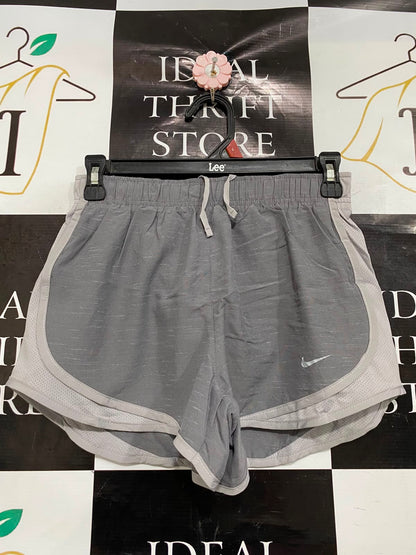 NIKE |S| WAIST 25| A37| HEATHER GREY & WHITE TRIM PERFORMANCE RUNNING SHORTS