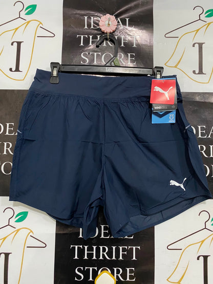 PUMA |M| WAIST 28| A37| WINDCALL NAVY BLUE PERFORMANCE RUNNING SHORTS