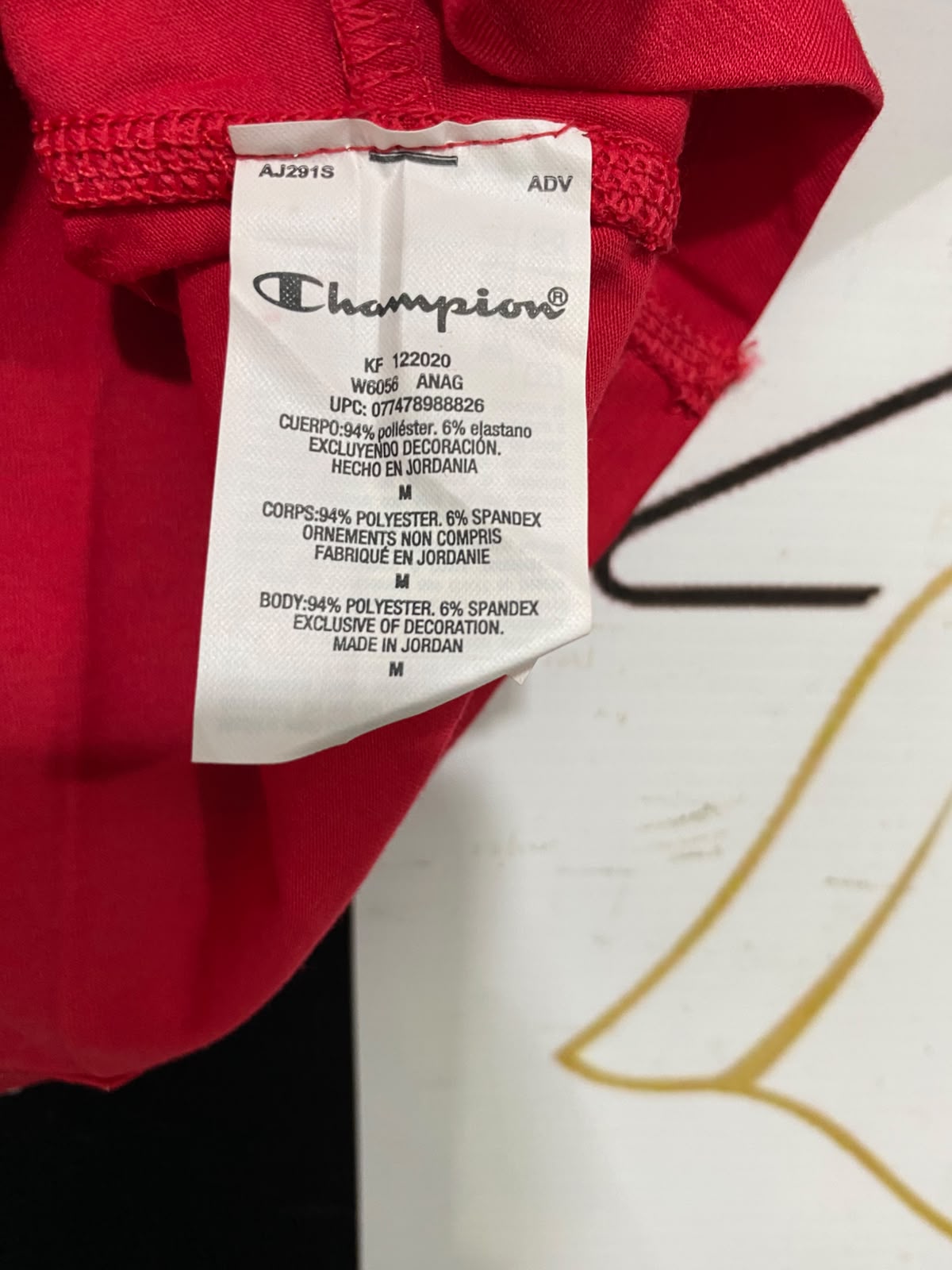 CHAMPION |M| BUST 17| A37| DOUBLE DRY RED KNOT-FRONT ATHLETIC T-SHIRT