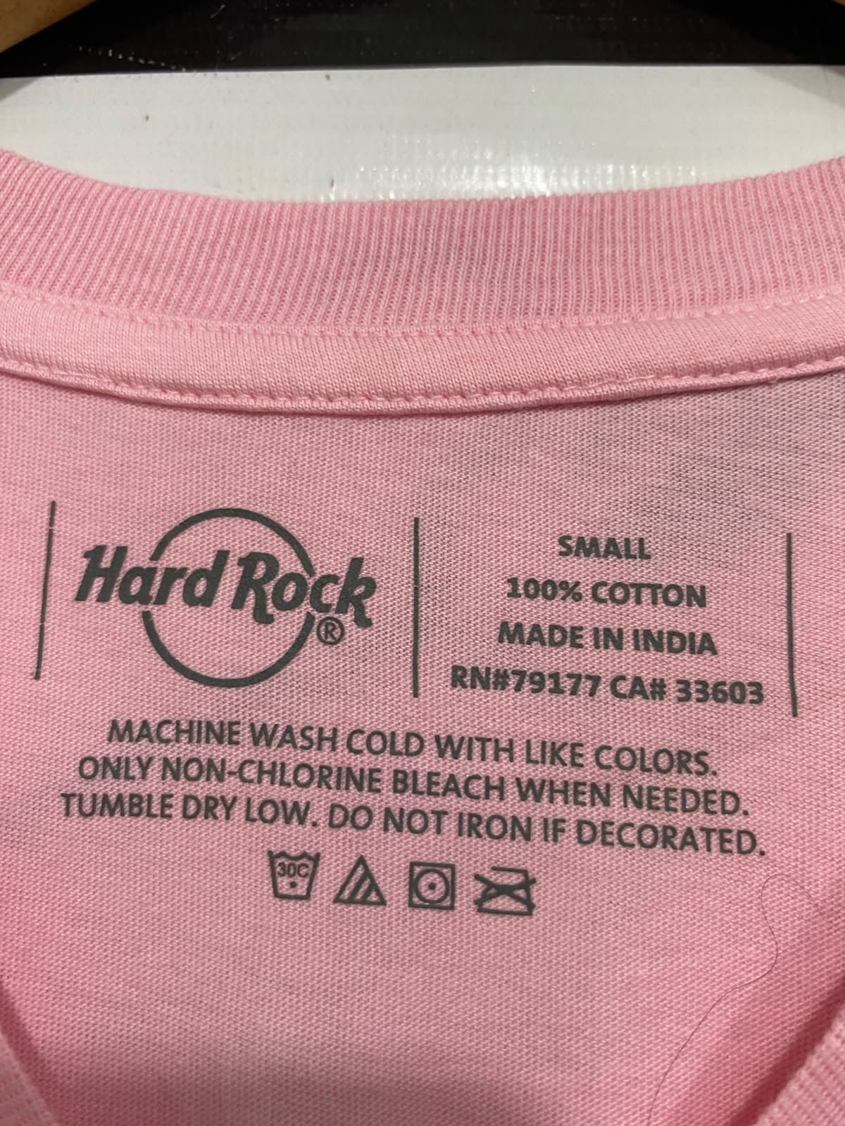HARD ROCK |S| BUST 17| A37| HARD ROCK CAFE KYOTO LIGHT PINK GRAPHIC T-SHIRT