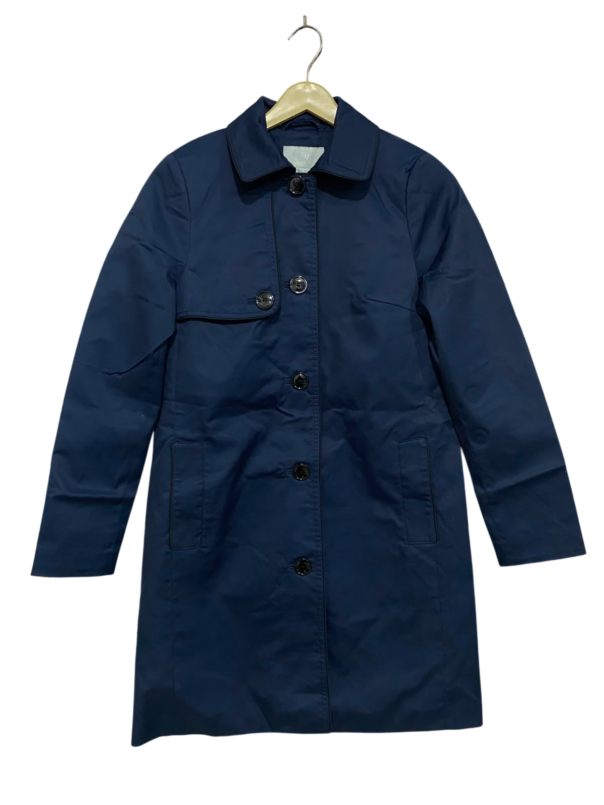 H&M |S| BUST 18| A38| NAVY BLUE UTILITY TRENCH COAT