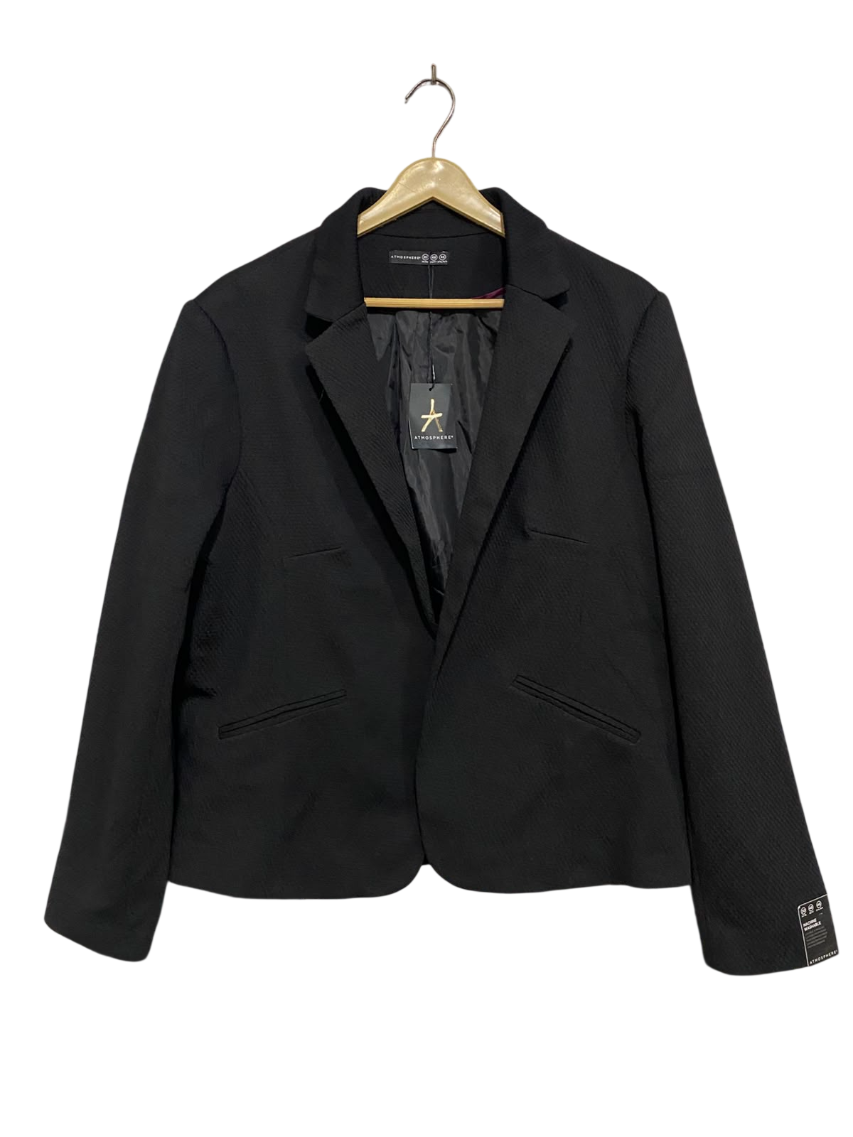 ATMOSPHERE |L| BUST 22| A38| BLACK TEXTURED TAILORED BLAZER
